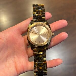 Nixon Rose Gold Dial with Tortoise Band Watch